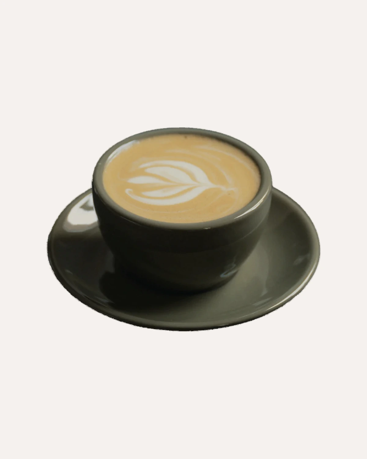 Within Mood Cappuccinotasse Forestis Green mit Untertasse, freigestellt