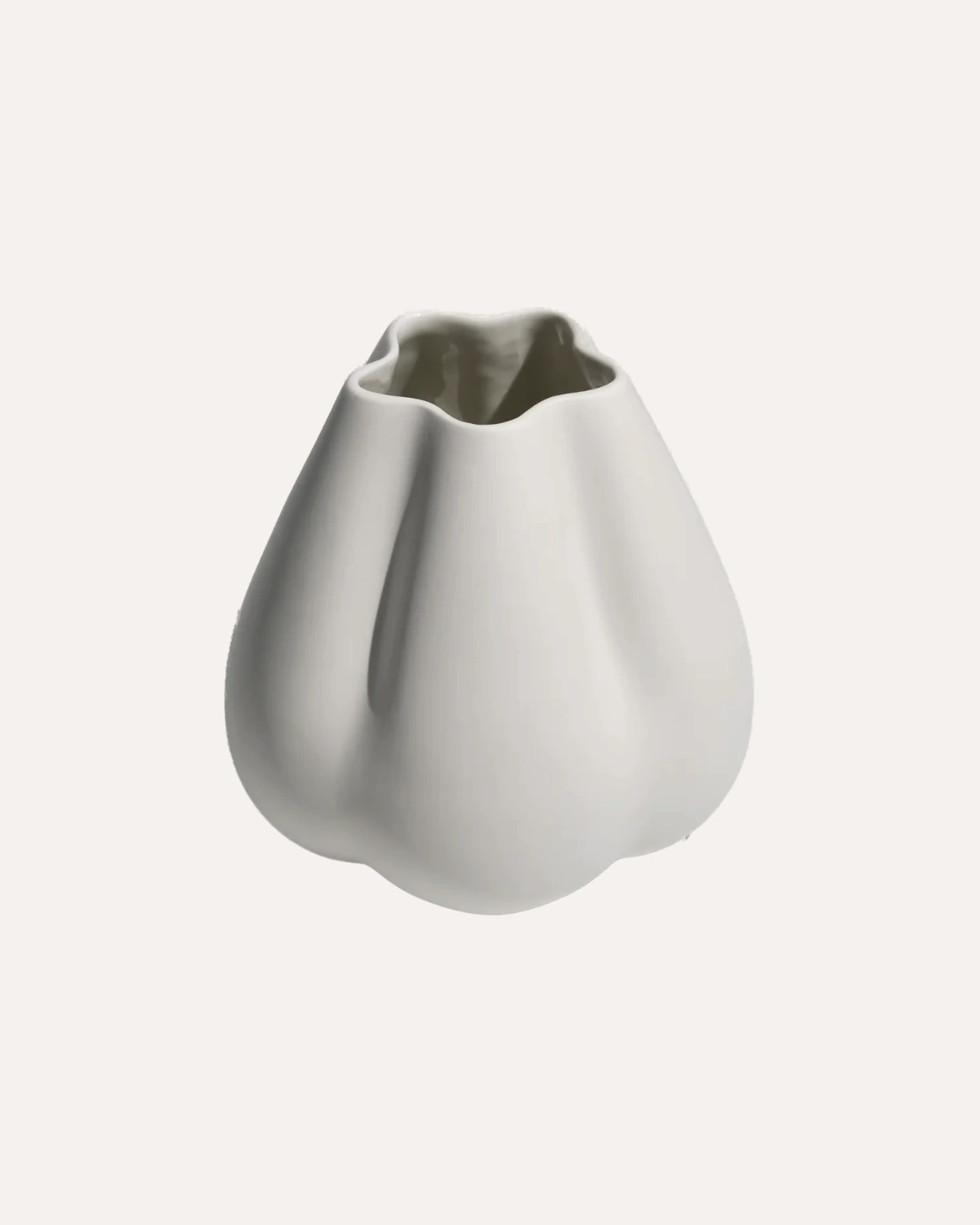 Within Mood Dumpling Vase in Weiß, freigestellt