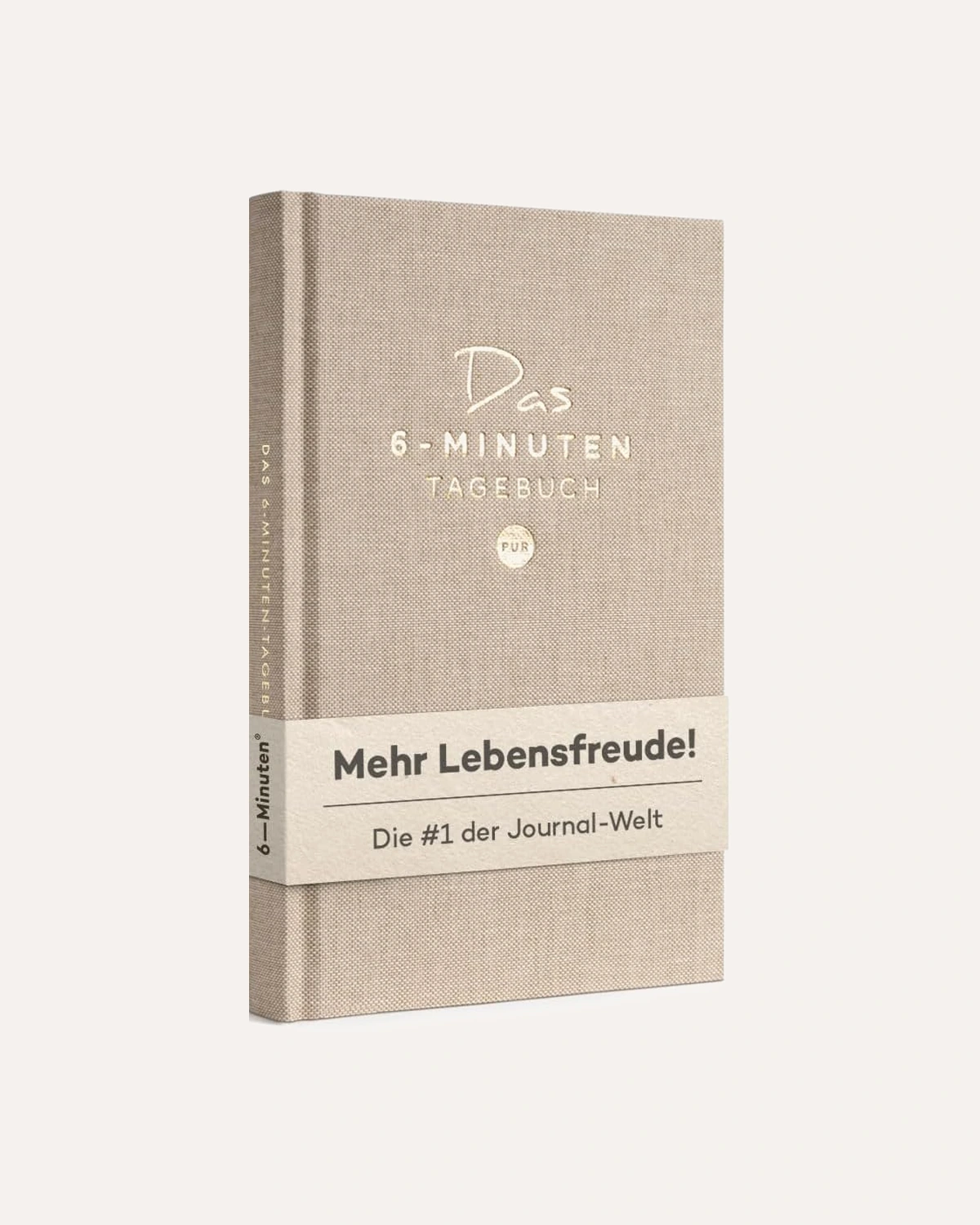 Das 6-Minuten-Tagebuch Original in Beige, freigestellt