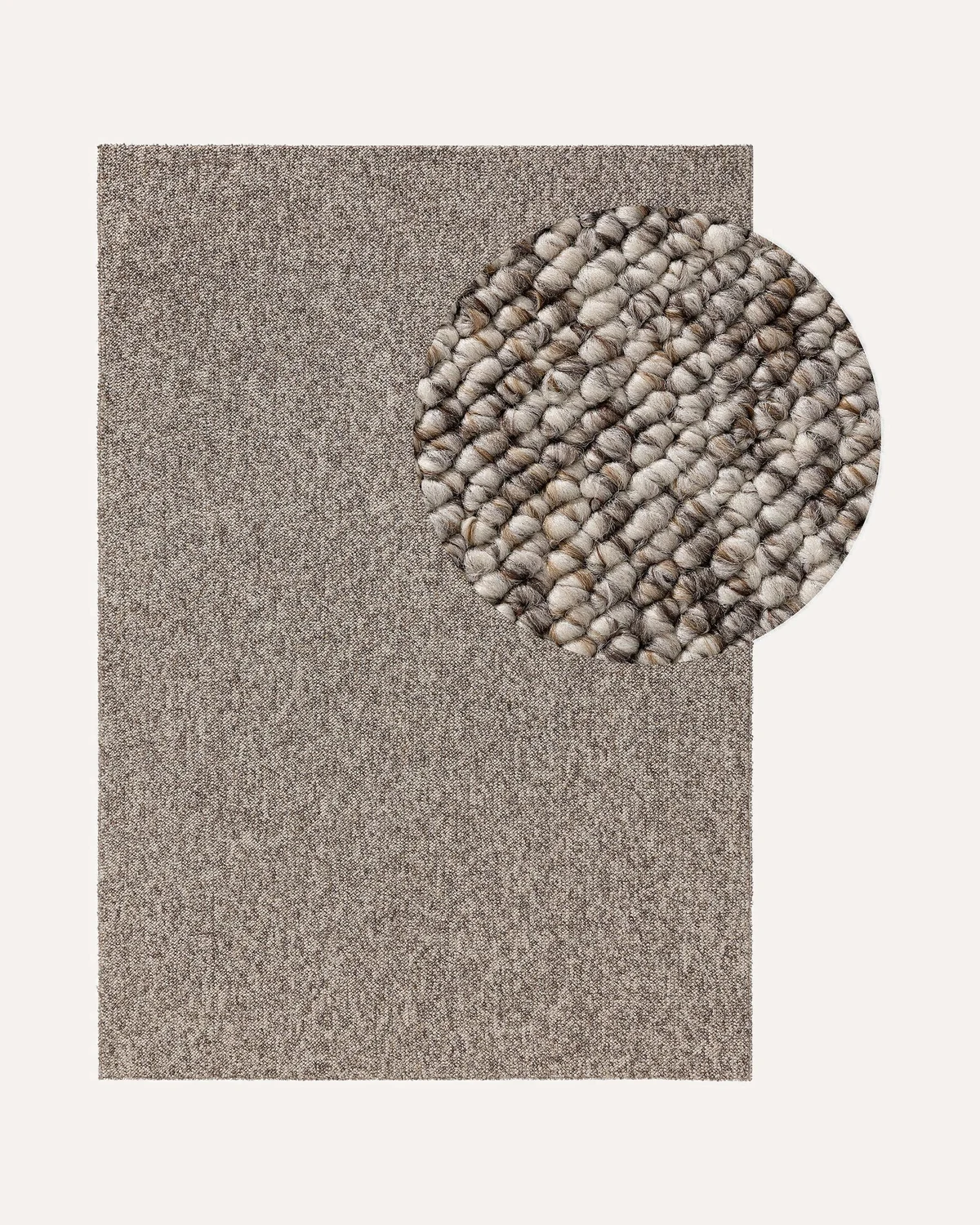 benuta Nest waschbarer Teppich Enzo in Taupe, meliert, mit Detailansicht der Struktur
